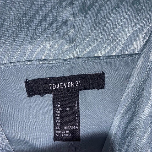 Teal Satin Mini Slip Dress - Picture 2 of 9